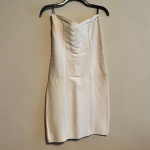 White Bebe Bandage Dress
